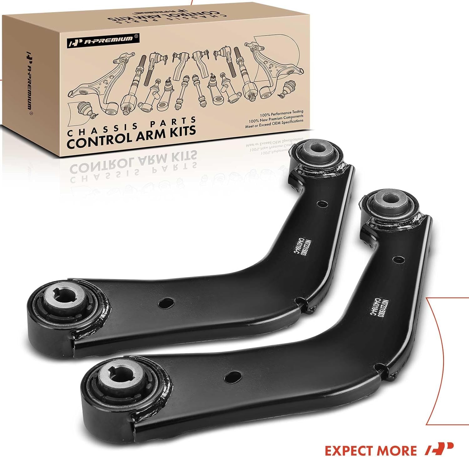 A-Premium 2 x Rear Upper Control Arm, with Bushing, Compatible with Ford Fusion 2013-2019, Police Responder Hybrid 2019-2020, SSV Plug-In Hybrid 2019-2020 & Lincoln MKZ 2013-2019