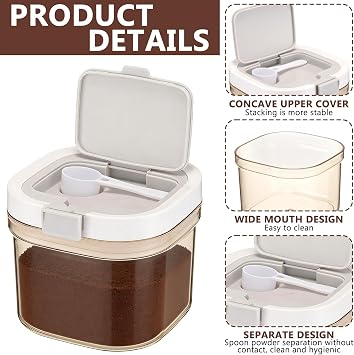 3 Pcs Airtight Coffee Canister, 27oz Large Coffee Storage Container with Scoop, Food Storage for Coffee, Tea, Beans, Sugar, Flour, Cereal and More (0.8 Liters)