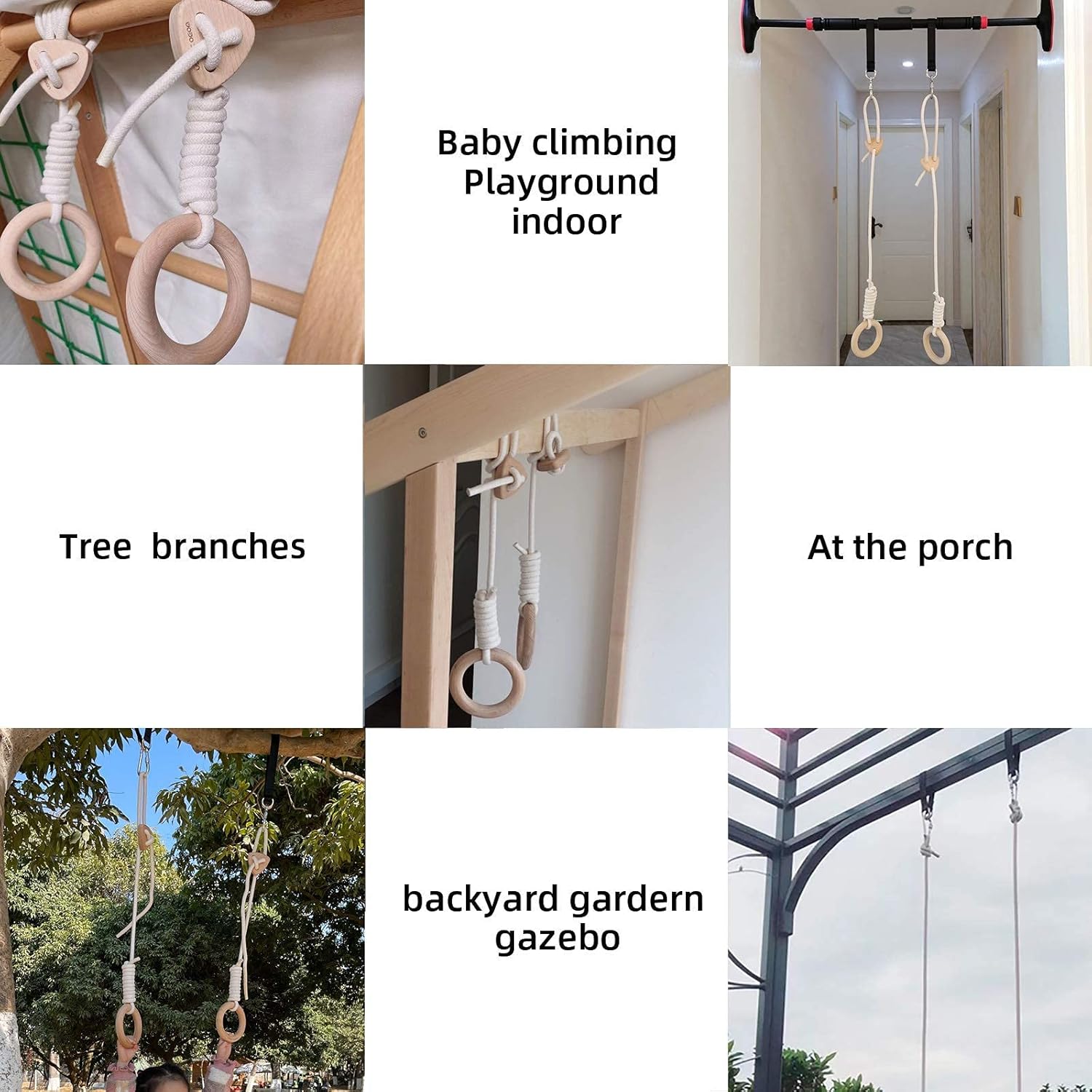 Kids Gymnastic Rings Hanging Rings for Kids Gymnastics Olympic Exercise Doorway Trapeze Swing Set Gym Rings for Kids Pull Up Workout Gymnastics Equipment for Home Backyard Outdoor Playground : Toys & Games