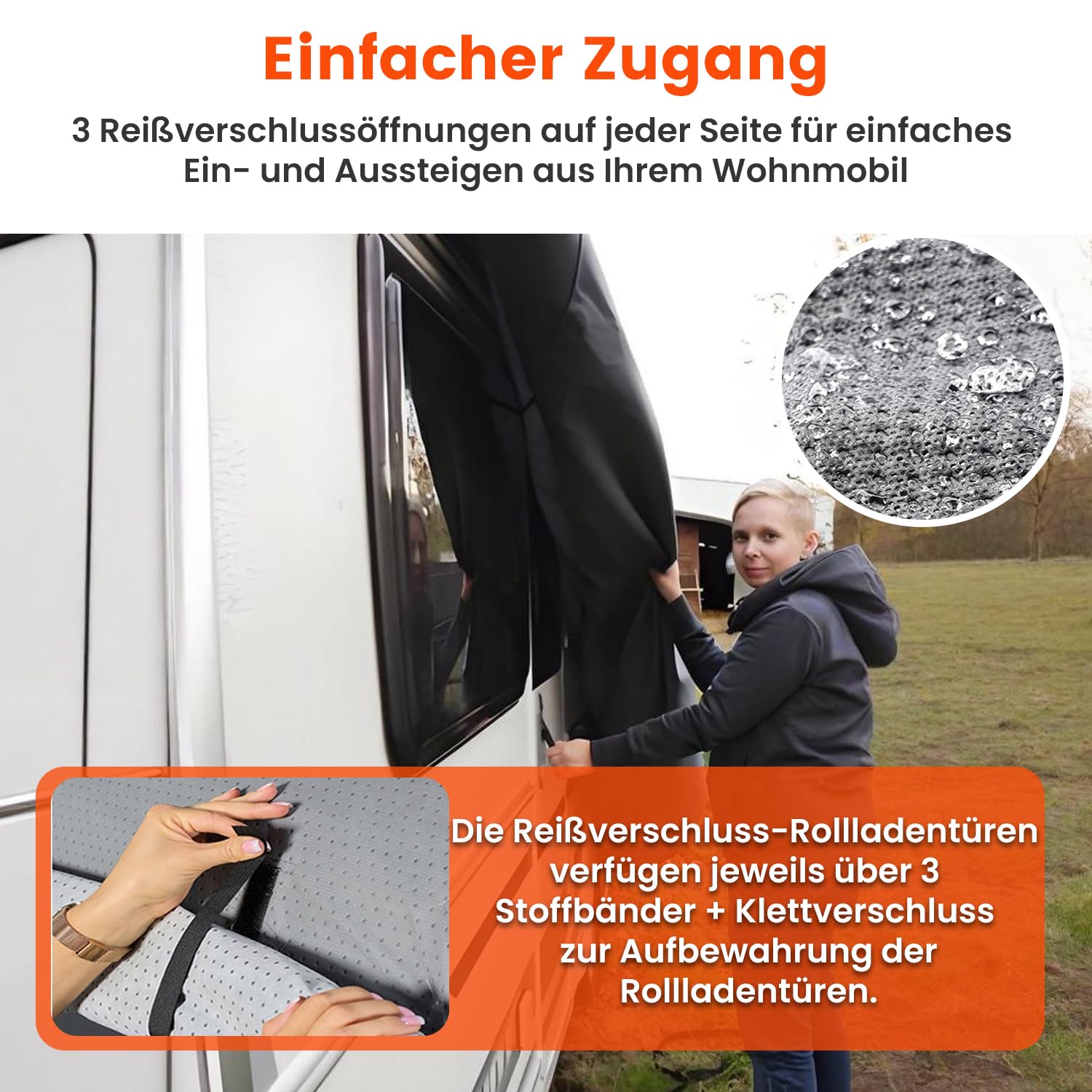 Wohnwagen Abdeckung, Wohnwagen Schutzhülle: Hochwertige, langlebige und verschleißfeste Wohnwagen Abdeckplane bieten soliden Schutz für Ihren Wohnwagen. leicht zu montieren und zu entfernen.