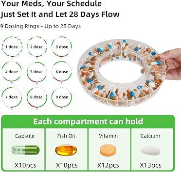 WiFi Automatic Pill Dispenser with App Remote Monitoring | Tracks Adherence History, App/Sound/Light Alerts, LCD Display, 28-Day Locking Medication Organizer for Seniors, Caregivers