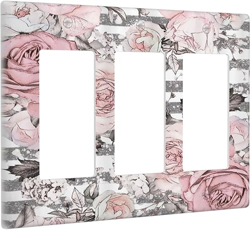 Miniatura 129 de Puerta de castillo de madera de mediados de siglo, estilo griego, cubierta de interruptor de luz de palanca individual, placa decorativa de pared