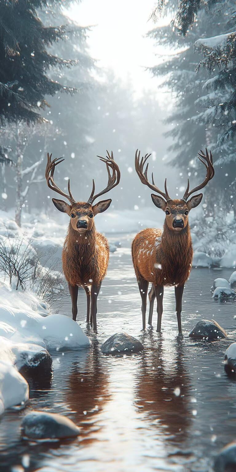 Fawn Pintar por Numeros 80x160cm Pintura Acrilica invierno, k-235