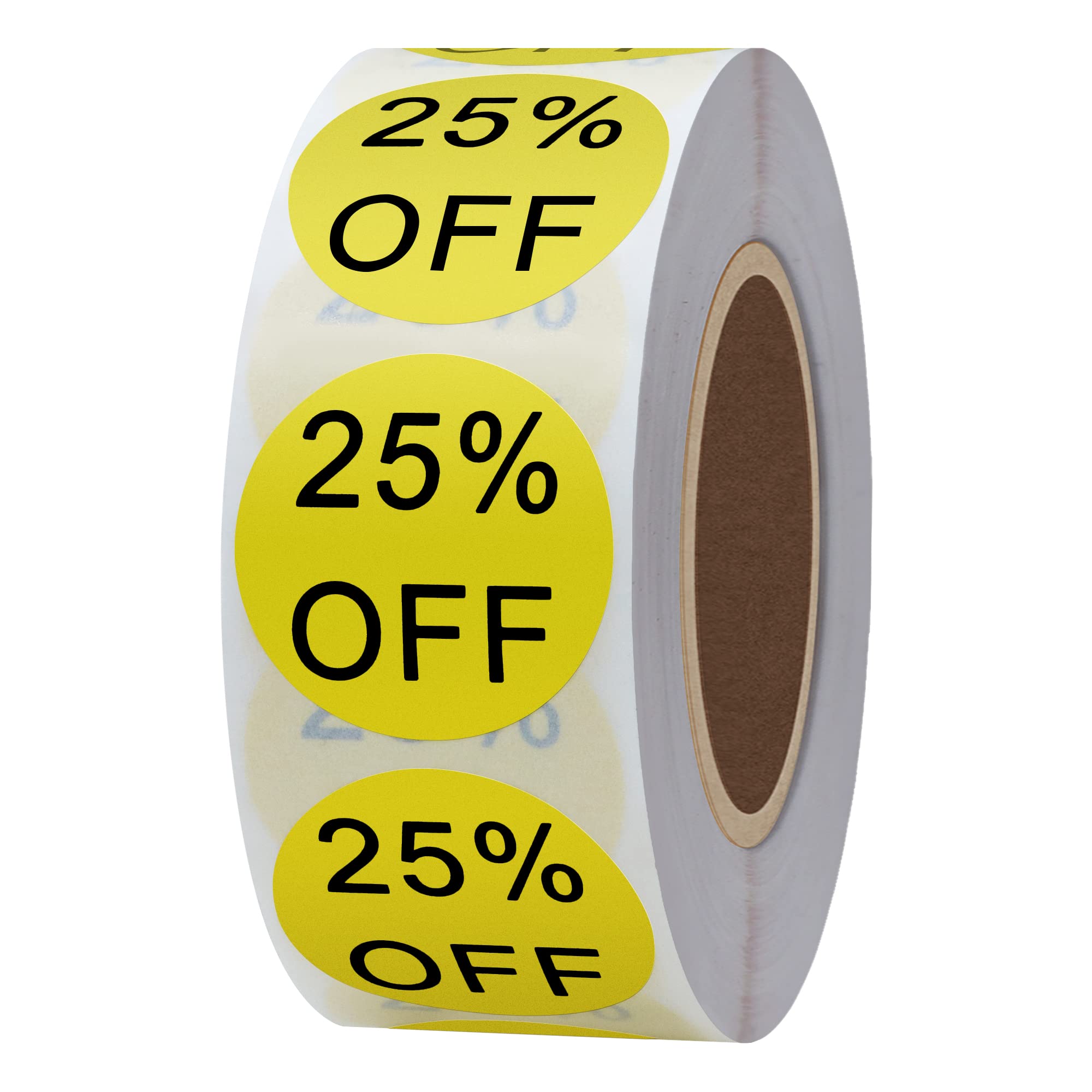 Hycodest 500 pcs Pruduct Stickers Yellow Round Product Labels for Retail Stores Supermarkets (25%, 1 inch) - Image 2