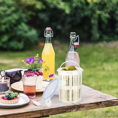 Miniatura 6 de Firlar Tarro de pepinillos con inserto de colador,Contenedor de almacenamiento de pepinillos con inserto de colador,Contenedor de almacenamiento de