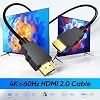 Cable HDMI 1.8m, Paquete de 4, Cable HDMI 4K Blindado | Cable HDMI para Computadora 4K@60Hz, 2K, 1080P con Ethernet/ARC, HDCP 2.2 para Monitor, Soundbar, TV Roku/LG, PS4/PS5, Xbox 3