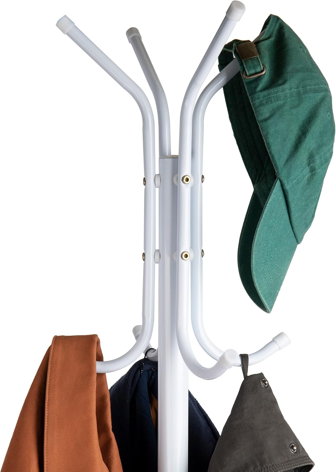 Mind Reader Alloy Collection, Coat Tree with 8 Hooks, Metal, White