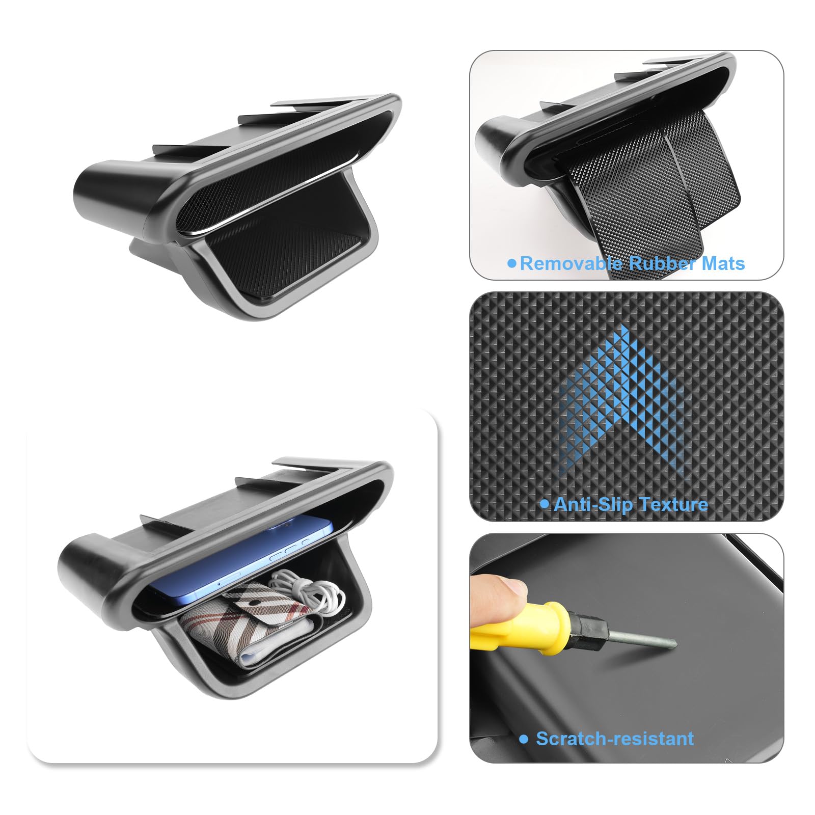 Caja de almacenamiento para consola central compatible con Mini Cooper J01 J05 2024-2026, accesorios Mini Cooper reposabrazos central, guantera, reposabrazos organizador con alfombrilla