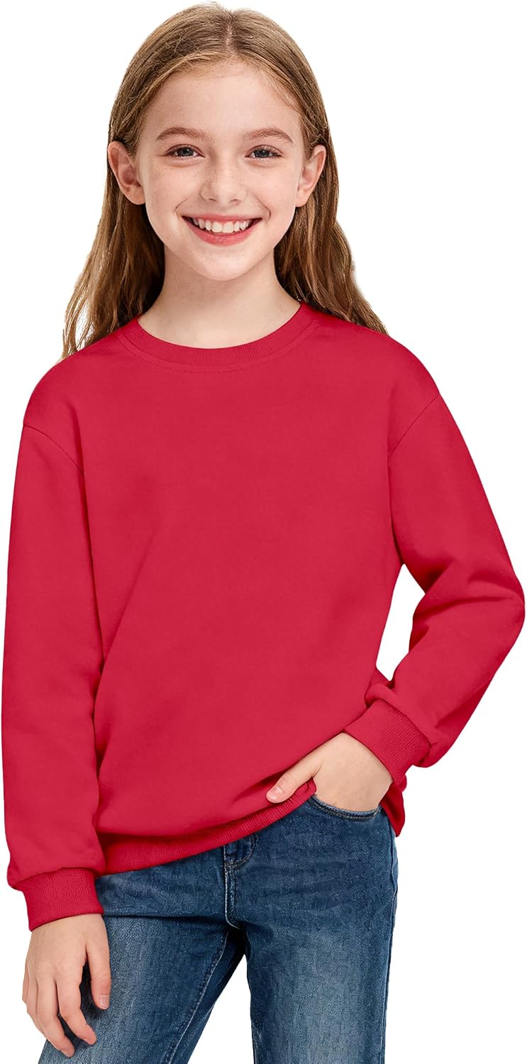 Auranso Girls Sweatshirt Kids Crewneck Long Sleeve Shirts Casual Pullover Tops