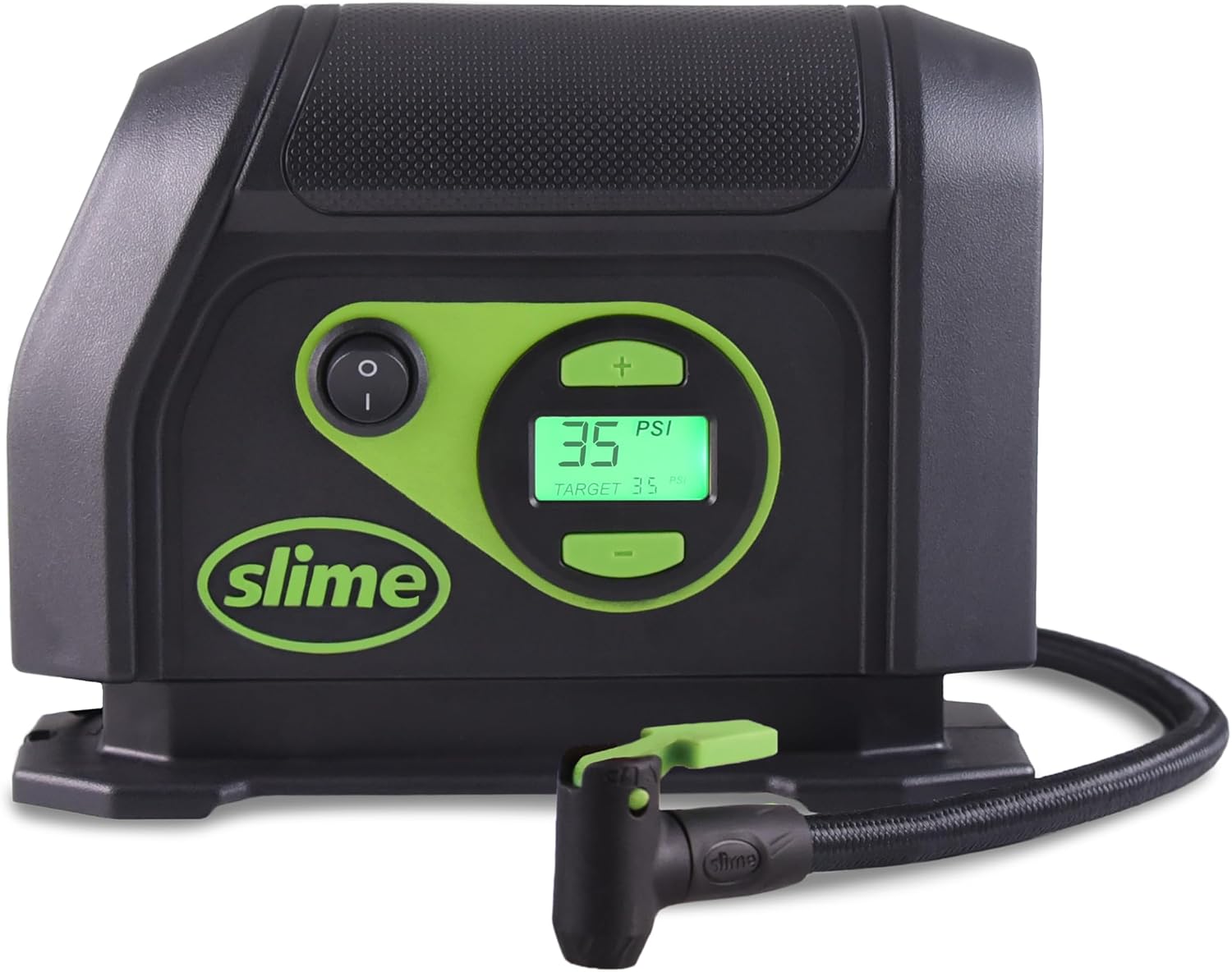 40088 Tire Inflator, Portable Car Air Compressor, Inflate Right automatic shut off, with Digital 99 psi Display, Long Hose and LED Light, 12V, 6 min inflation