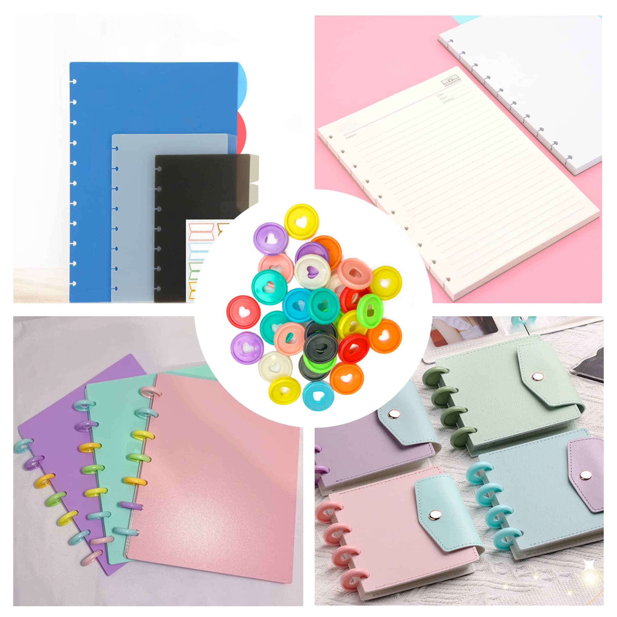 Lot De 60 Disques De Livre En Plastique De 24 Mm, Disques D'expansion, Trou Pour Anneaux Pour Bricolage