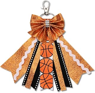 Glitter Sports Themed Cheer Bow Keychain for Backpack Bag Accessories for Women Cute Cheerleader Gifts for Girls Cheer Stuff