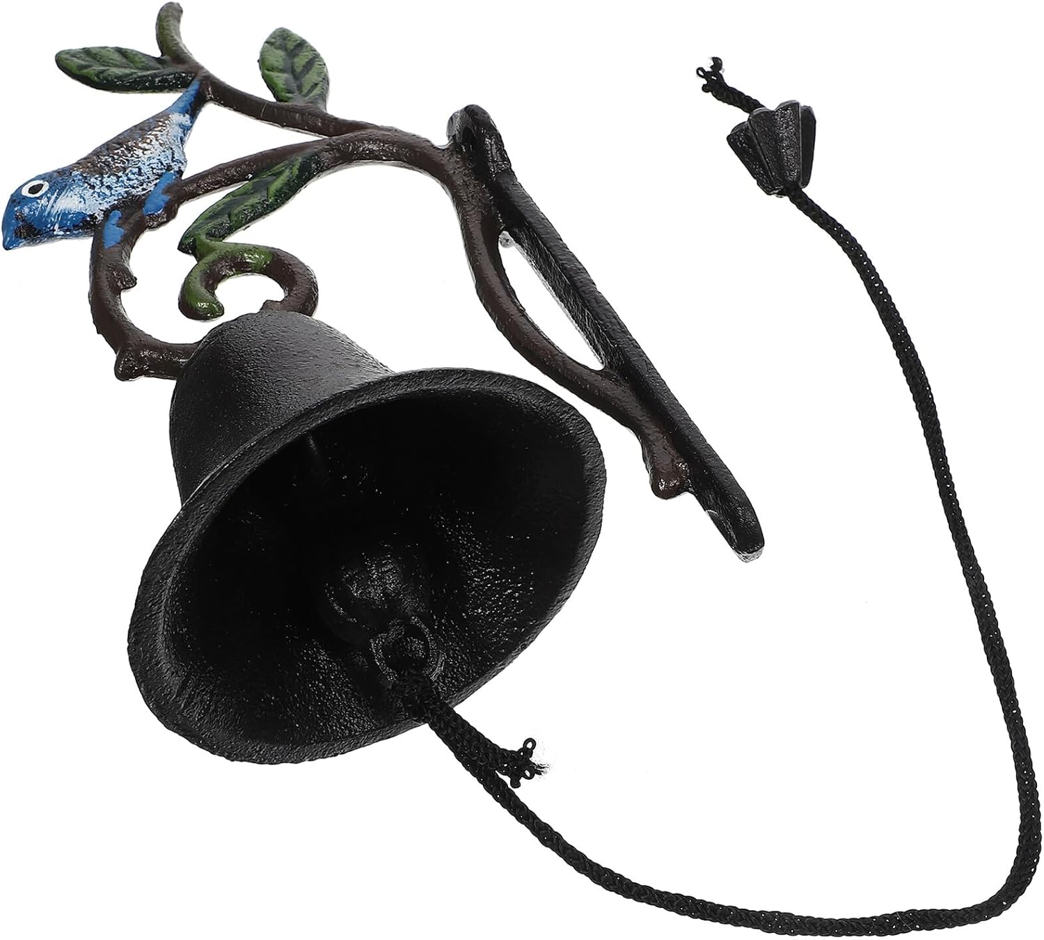 TIDTALEO Cast Iron Rustic Bird Wall Door Bell Vintage Hand-Painted Iron Hanging Doorbell for Yard Decor Garden Porch Entrance