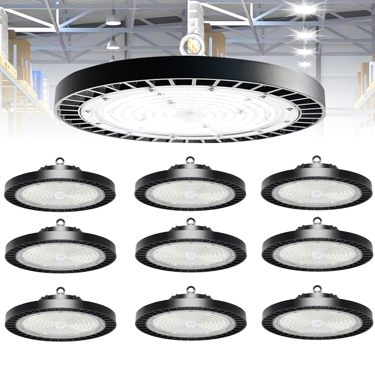 Value 20-Pack 150W UFO High Bay Shop Light 6000K 19 500LM High Bay LED Factory Lights Replaces 800W