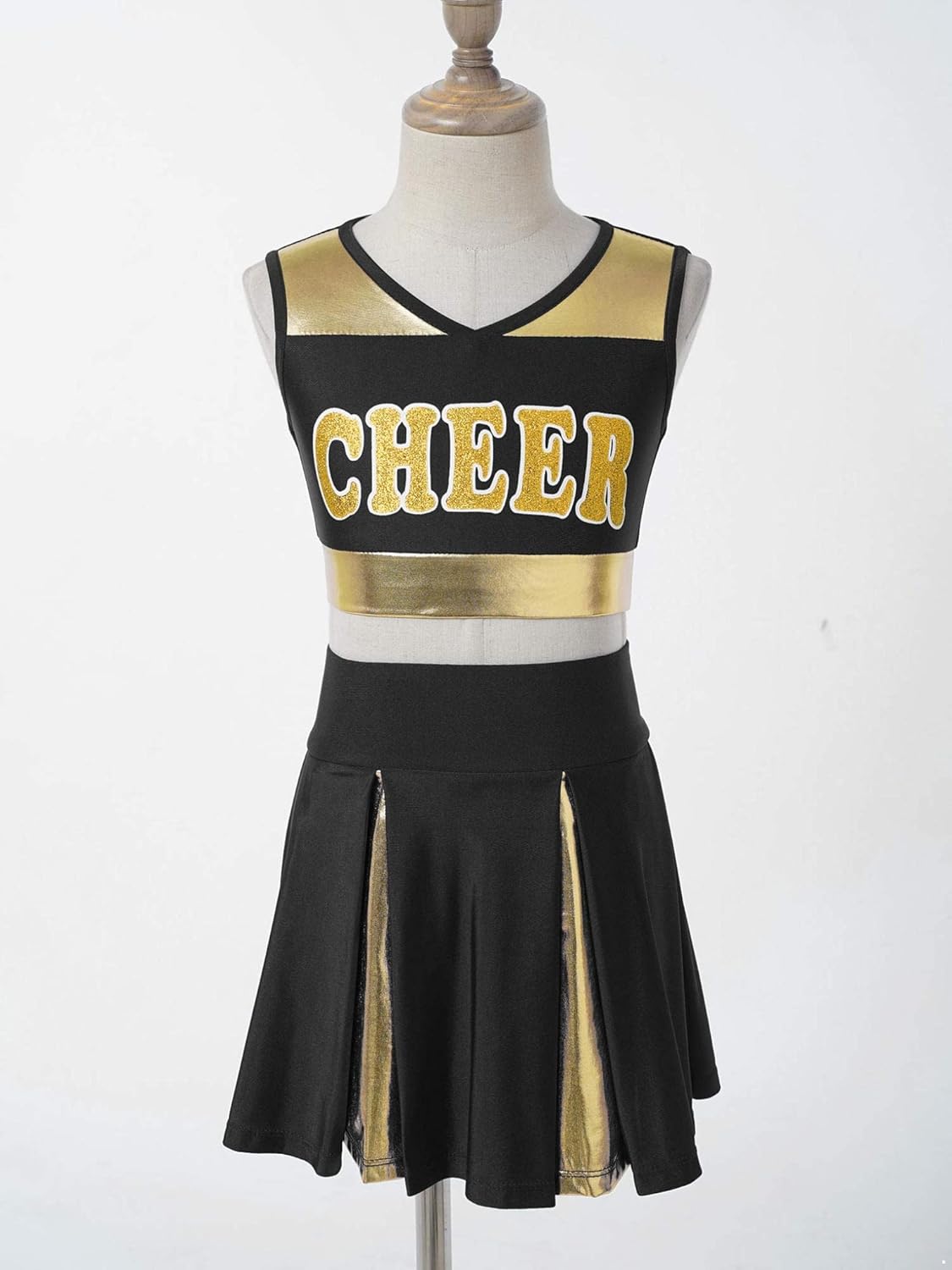 Miniatura 3 de Oyolan Disfraz de uniforme de animación para niños y niñas disfraz de líder de animación sin mangas cuello en V disfraz de Halloween para la escuela