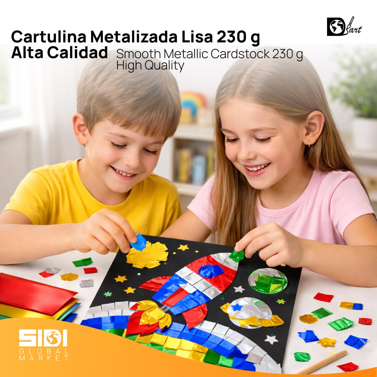 Cartulina A4 Azul Metalizada 230 g Cartulina Brillo Reflectante para Manualidades, Scrapbooking, Impresora Inkjet y Láser, Papel Cartulina Premium Metalizado – SIDI (azul metalizado, 25h) — view 4