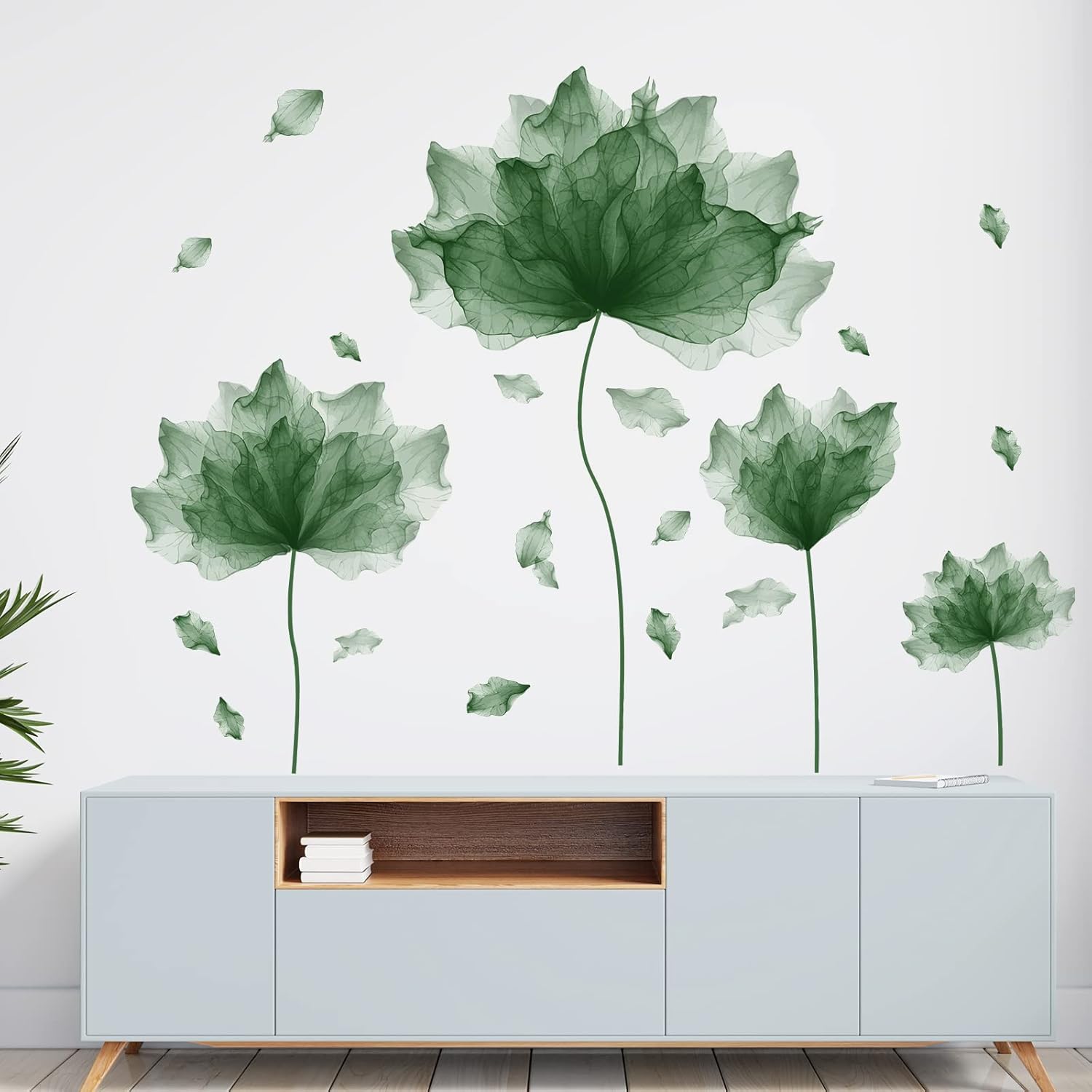 RoyoLam 39.3'' x 32.6'' Huge Flower Petal Wall Decals Living Room Floral Wall