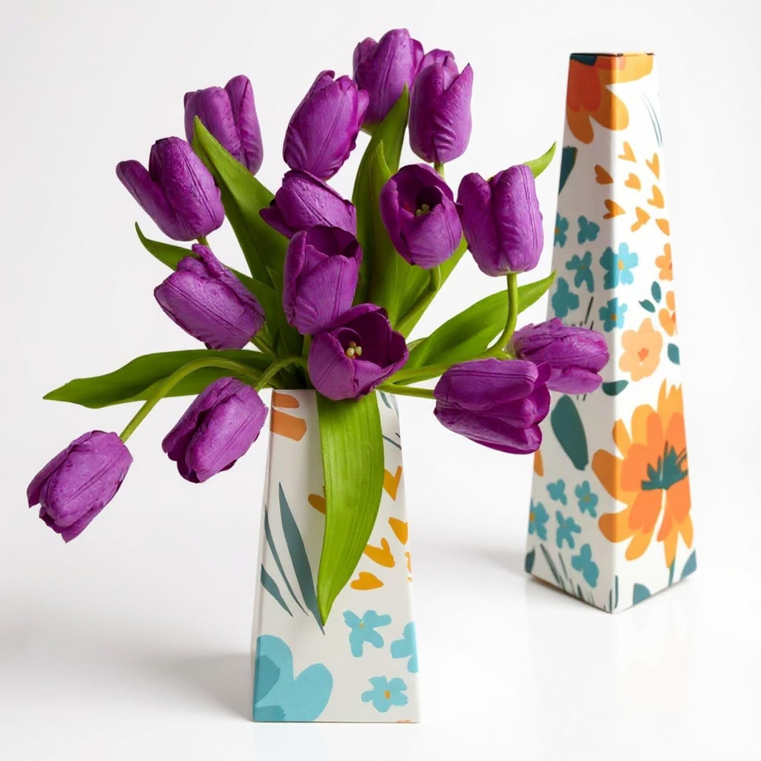 Real Touch Artificial Tulips, 15PCS Faux Flowers with Gift Box Packaging, Allergy-Free Floral Gift Set, Realistic Fake Tulips for Home, Kitchen, Office, Wedding Décor, Gift Arrangement