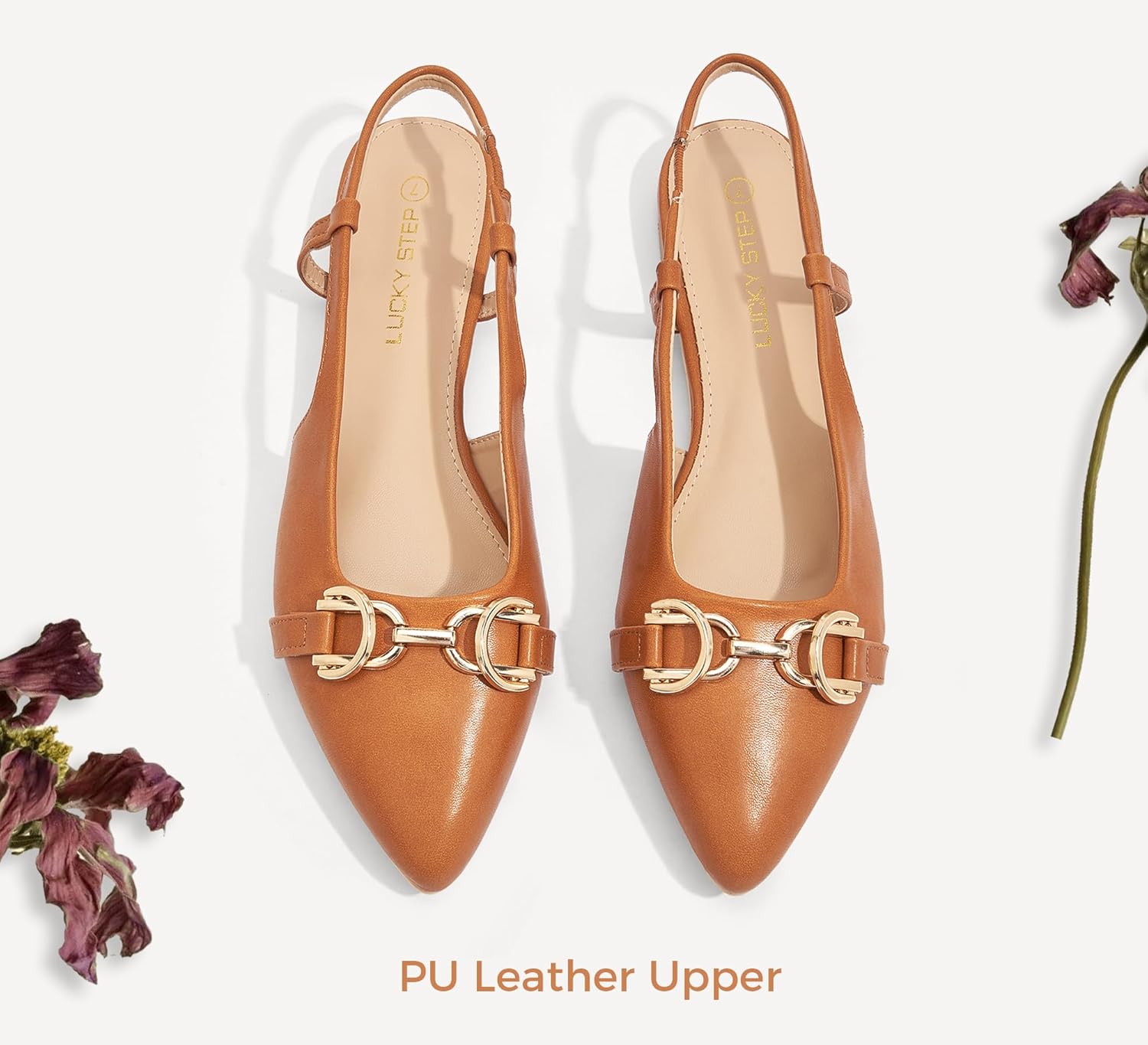 LUCKY STEP Women's Slingback Flats Pointed Toe Elegant Ballet Flat Comfortable Fashion Slip On Dressy Mule Sandals - Image 3