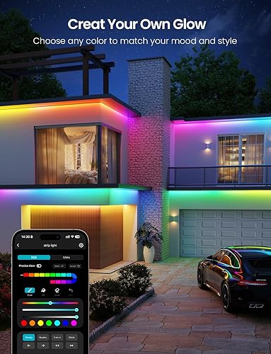 Miniatura 9 de Lepro SW1 AI - Tira de luces LED inteligentes para exteriores, tiras de luz RGBCW impermeables IP65 de 32.8 pies, 2700K-5700K blanco cálido