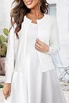 Newshows Women's Solid Button Down Long Sleeve Classic Crew Neck Knit Cardigan Sweater