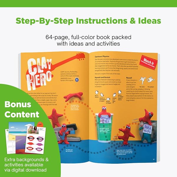 HUE Animation Studio: Kit Completo de Stop Motion (Cámara, Software, Libro) para Windows/macOS (cámara Roja con Funda) - 4