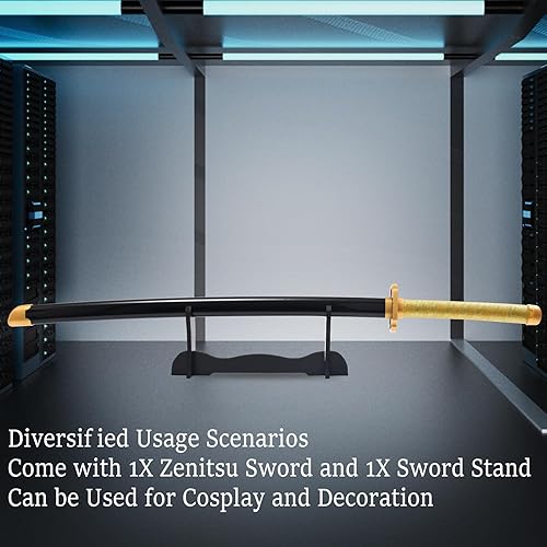 Miniatura 5 de Espada Demon Slayer de 41 pulgadas, con espada de anime de soporte, espada Zenitsu, espada Tanjirou y espada Rengoku, varios estilos disponibles