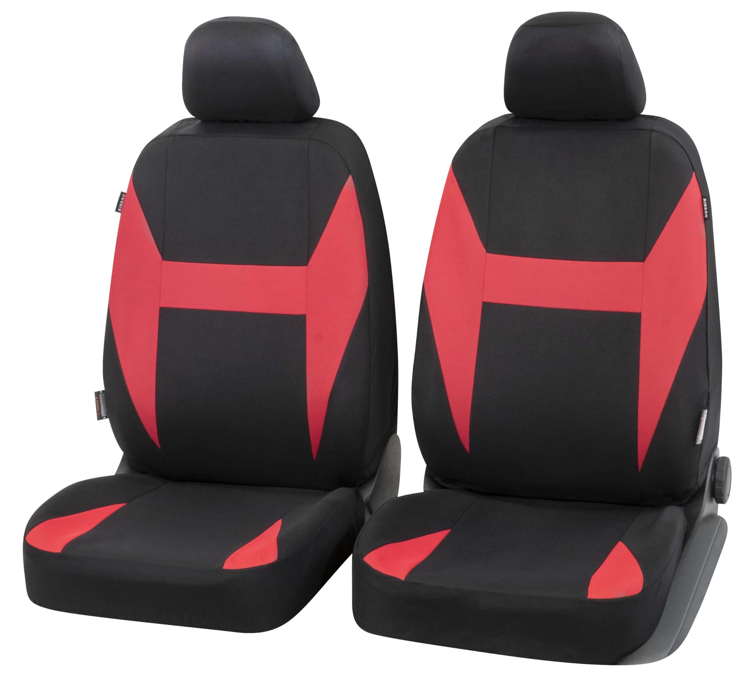 2 stuks universele stoelhoezen, PU-leer, stoelhoezen, voorstoelen, kunstleer, stoelhoezen, zij-airbag, universeel, voor de meeste auto's, vrachtwagens, bestelwagens, SUV's, A-blauw