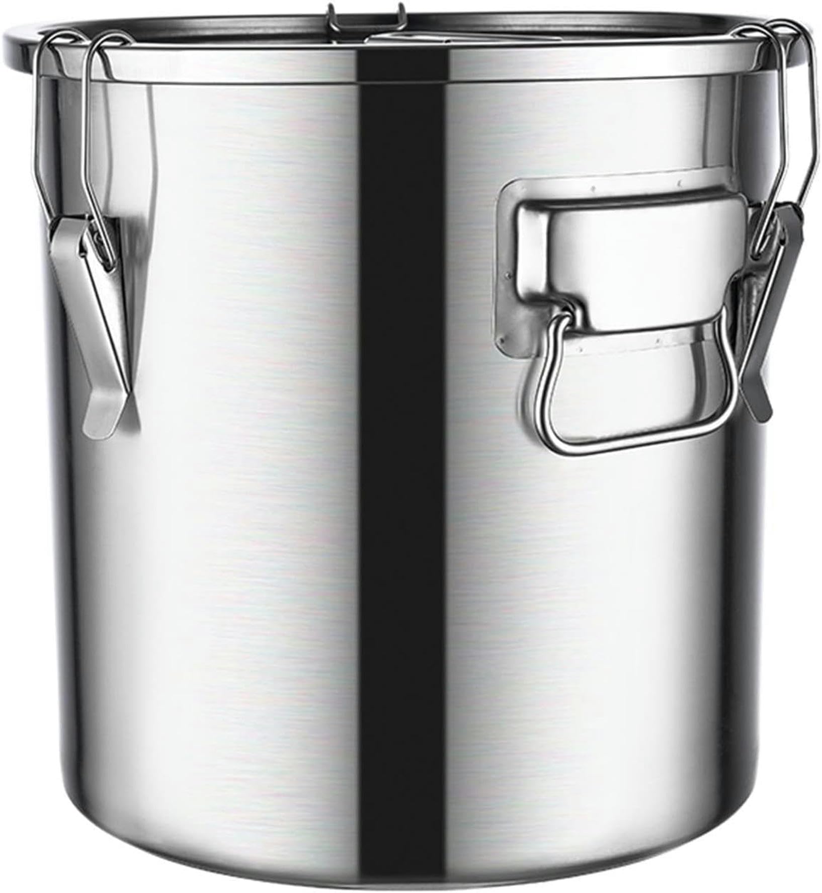 Seau à lait en acier inoxydable 6.5L, le pot de stockage robuste au design intemporel