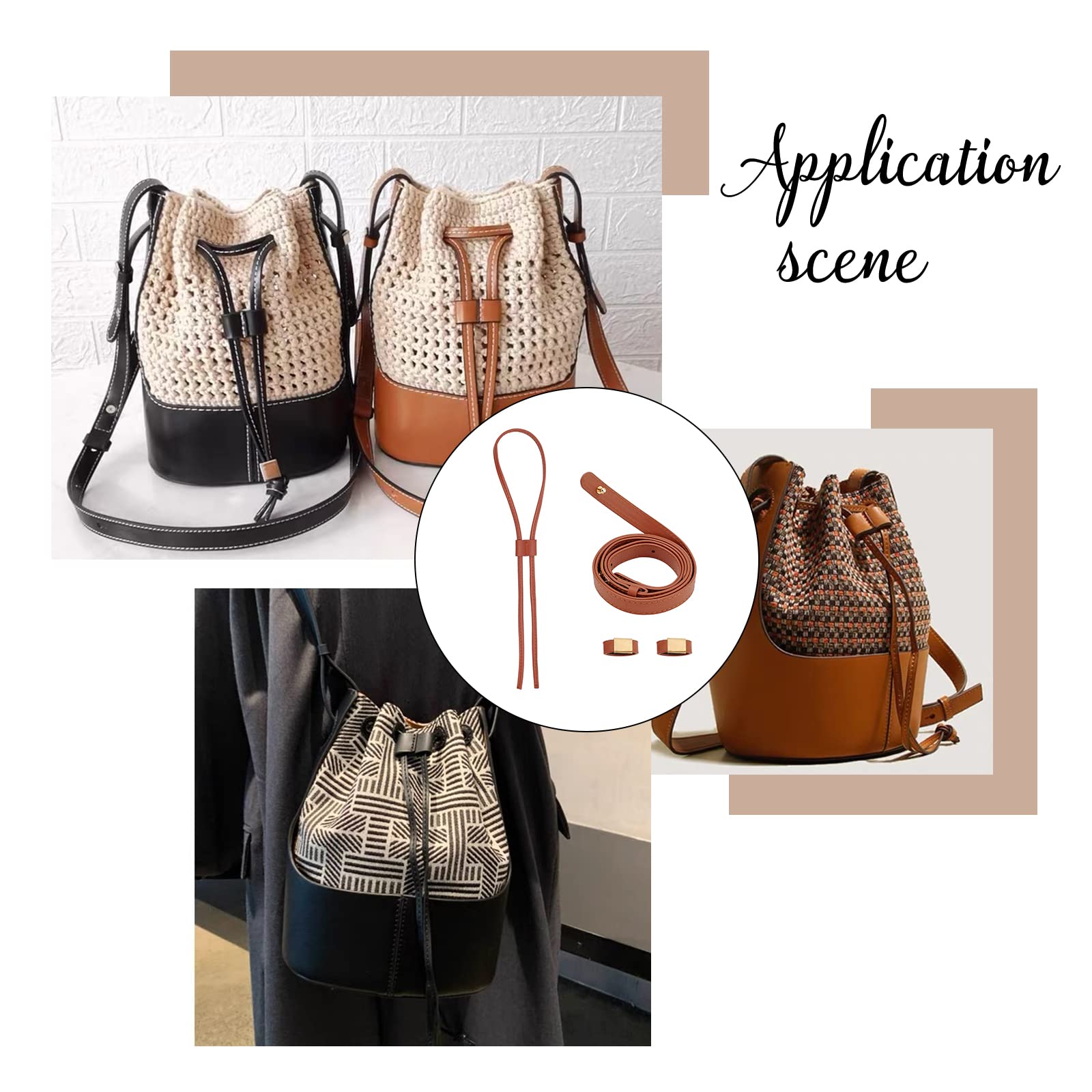 WADORN Cinturino da Borsa in Pelle, 90.5cm di Cuoio dell'unità di Elaborazione della Borsa della Borsa della Borsa A Tracolla Cinghia di Ricambio Borsa A Tracolla Cinghia 4cm di Larghezza, Nero-1