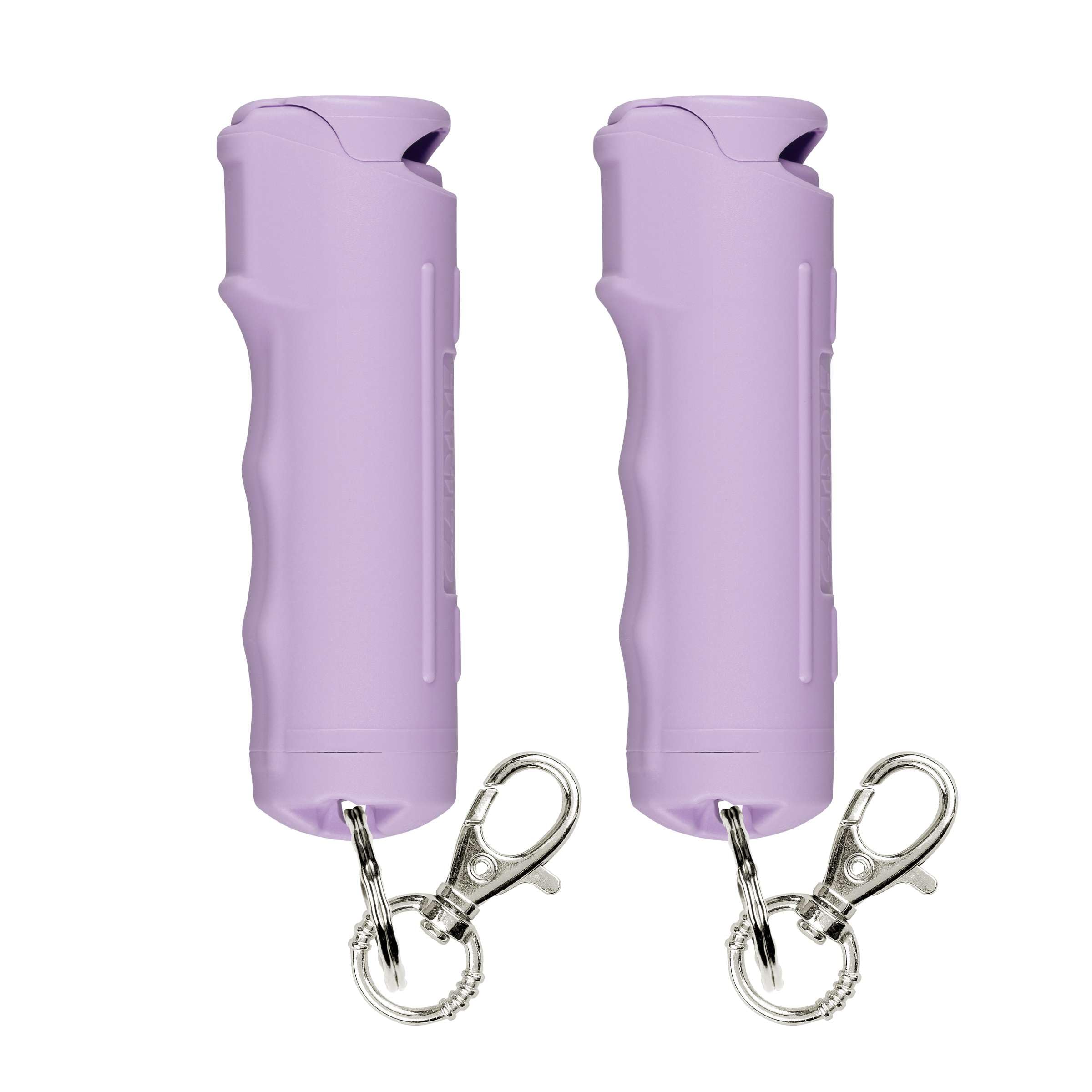 SABRE Pepper Spray with Fast Flip-Top Safety &amp; Snap‑Clip Keychain for Self Defense - Maximum Police Strength OC with UV Marking Dye, 10‑Sec. Spray, 14-ft Range, Finger Grip, Made in USA, 0.54 fl oz
