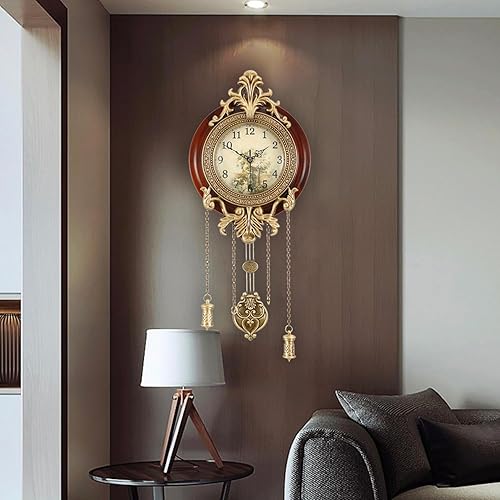 Miniatura 4 de Aero Snail Reloj de pared interior de madera vintage de 9 pulgadas con péndulo oscilante (requiere 2 pilas AA para manecillas de reloj y péndulo)