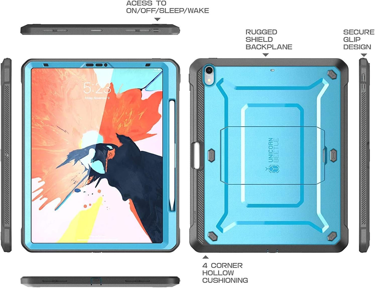 iPad Pro 11 inch (2018) Unicorn Beetle Pro Full Body Case (Apple Pencil compatible)-Blue
