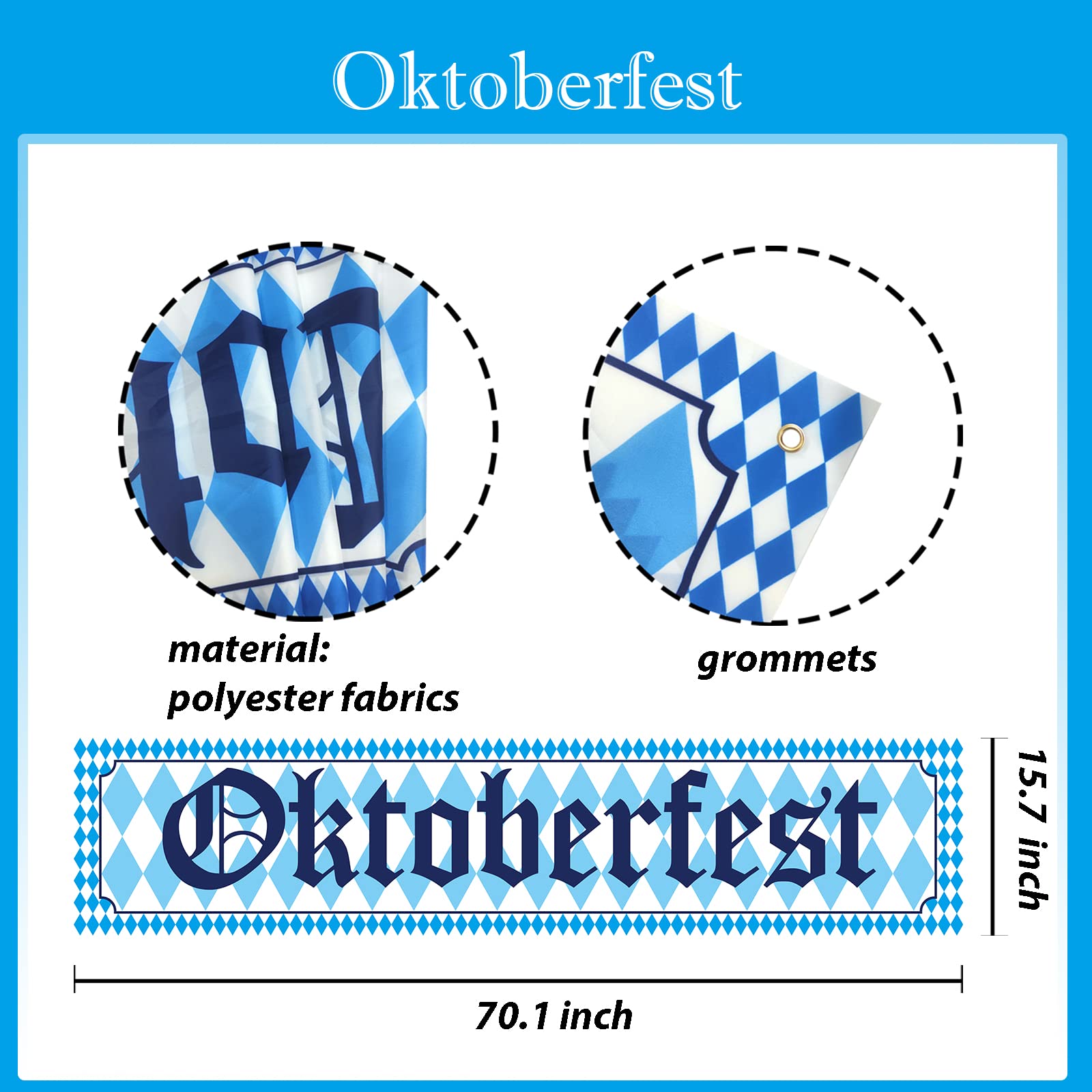 2 Ensembles De Bannières Décoratives Oktoberfest – Guirlandes Avec Motifs Bavarois, Pour Fête à Thème Allemande