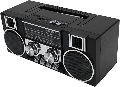 Yoidesu Radio FM AM SW portátil, altavoz Bluetooth RGB con controladores duales de 5 W, carga tipo C sonido estéreo Radio vintage para jardín parque