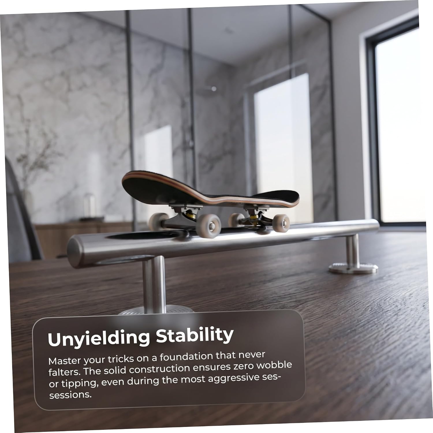 Fingerboard round Grind Rail Stainless Steel Desk Skatepark Obstacle