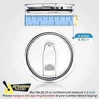 Vista 2 de Paquete de 1 tapa de repuesto para vasos Yti de 20 y 10 onzas, 3.3 pulgadas de diámetro, tapas a prueba de derrames, cubiertas deslizantes