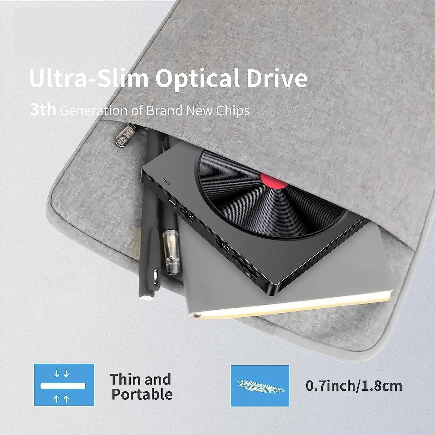 Odtwarzacz CD B52 Typ C Odczyt bezstratny USB 3.0 Odtwarzacz DVD RW Obsługuje przenośną nagrywarkę kart SD/TF Szybko i wygodnie