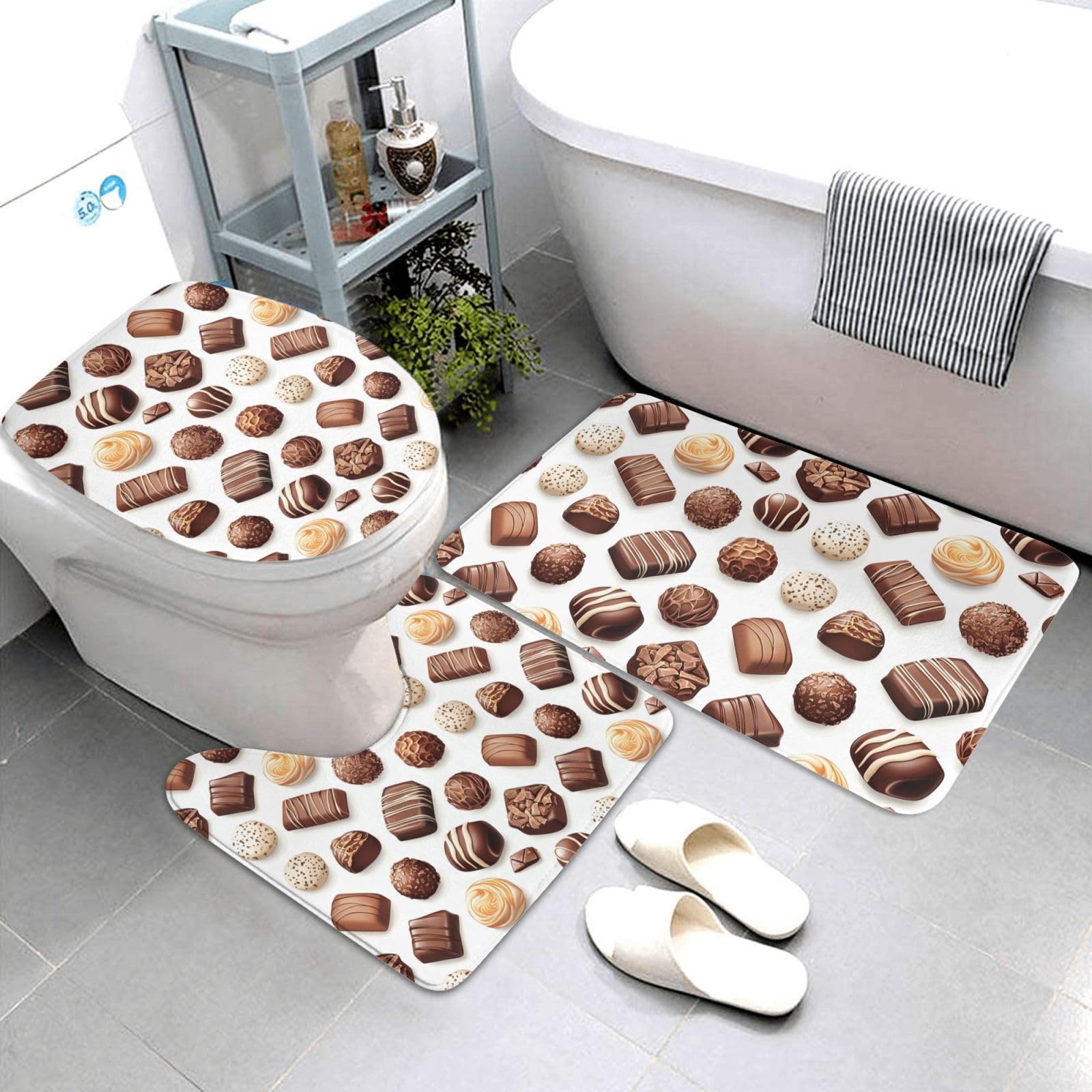 Tapis de salle de bain imprimé chocolat pour transformer votre sortie de douche en douceur