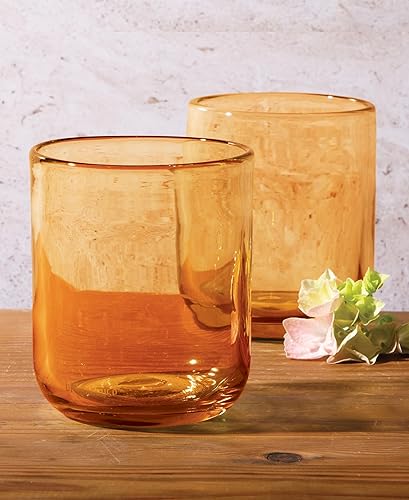 Miniatura 45 de bloomhouse - Two Time Oprah's Favorite Things Winner - Sayulita Spring 4 Piece Hand Made 16 OZ Jadeite Colored Glass Double Old Fashioned Set w/Four