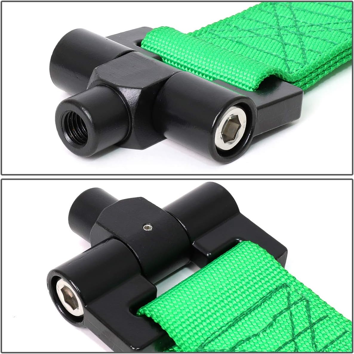 Auto Dynasty TOW-E30GN Nylon Bumper Tow Hook Strap Belt Kit Compatible with BMW E30 3-Series 318i 325i 84-92