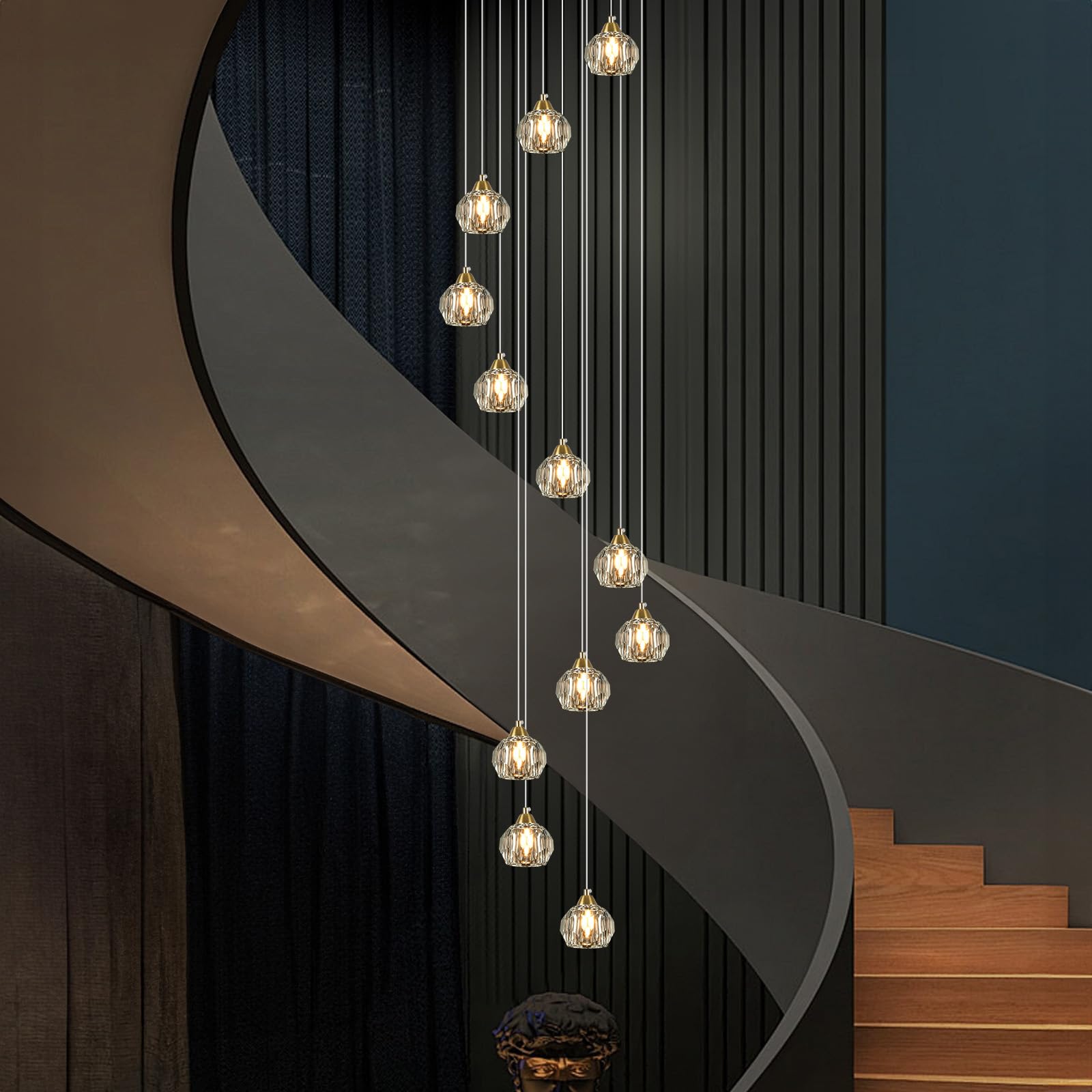 Photo 1 of Weesalife Crystal Chandeliers for Staircases?12-Lights