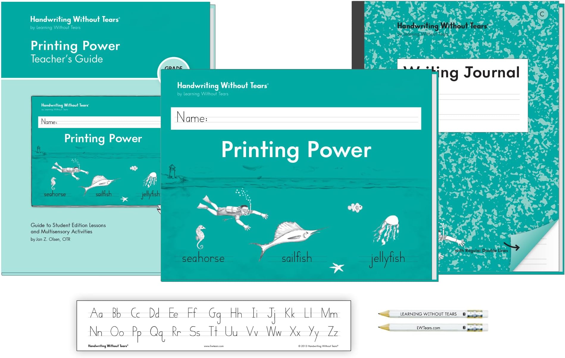 Handwriting Without Tears, 2nd Grade Printing Bundle, Age 7+, 2nd Grade+, Student Edition, Writing Journal & Teacher's Guide, School & Home, Language Arts, Tutoring, Tiny Pencils Included