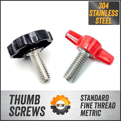 Miniatura 8 de Tornillos de retención de sable de luz M4, tornillo moleteado rojo para pulgar, paquete de 4