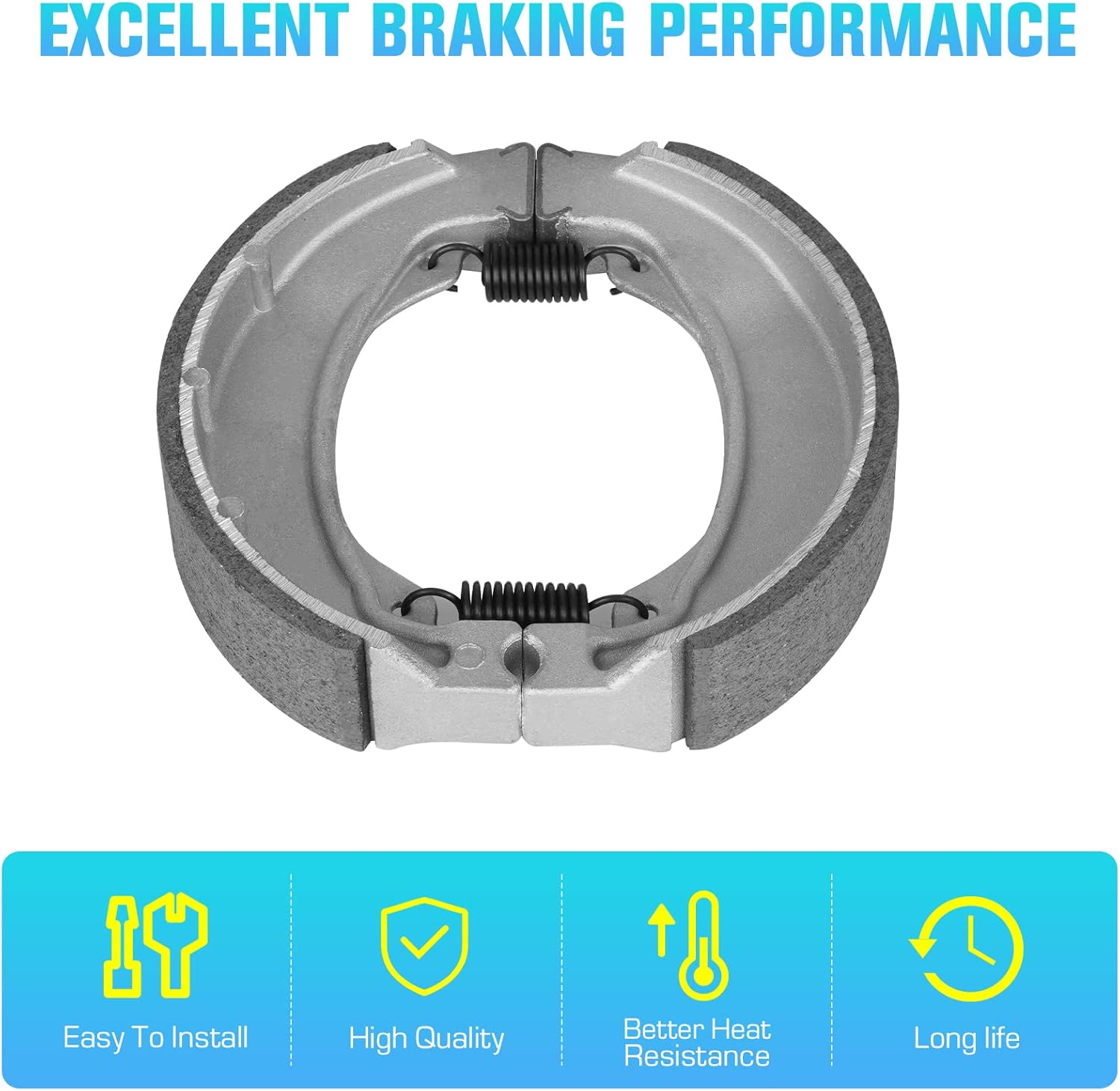 Rear Brake Shoes for Honda Recon 250 ES TRX250TE TRX250TM 1997-21, TRX250EX 2001-08, TRX250X 2009-14, CB500 1989-90, for Kymco K-Pipe 125 Spade 150i 2020 2021 340