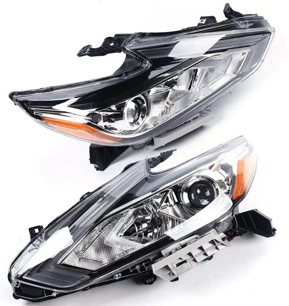 Halogen Headlights Headlamps Assembly For 2016-2018 Nissan Altima 2.5L Base/S/SR/SV/SL NON-3.5L Models Front Head Light Lamp, 260609HS0A 260109HS0A (Driver + Passenger Side)