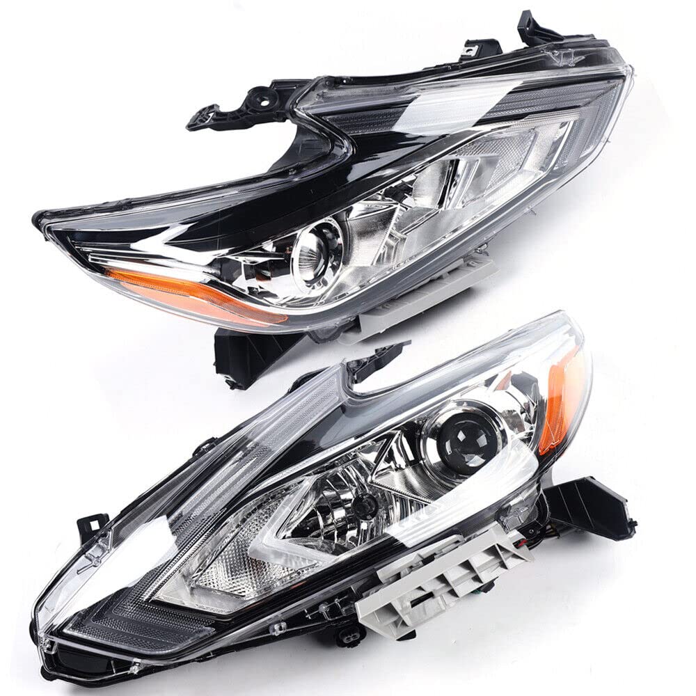 Halogen Headlights Headlamps Assembly For 2016-2018 Nissan Altima 2.5L Base/S/SR/SV/SL NON-3.5L Models Front Head Light Lamp, 260609HS0A 260109HS0A (Driver + Passenger Side)