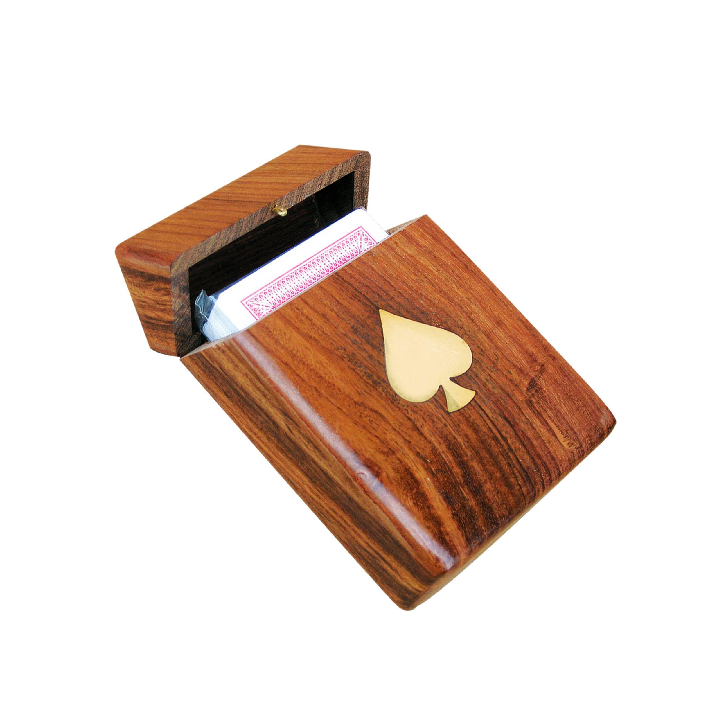 Caja para tarjetas con juego de cartas NKlaus de madera 11x7,5 cm decoracion nautica 15969