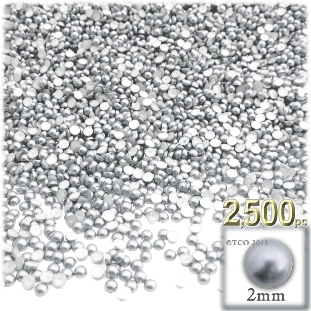 2,500pc Pearl Finish Half Dome Beads, Round, 2mm, Multi Mix