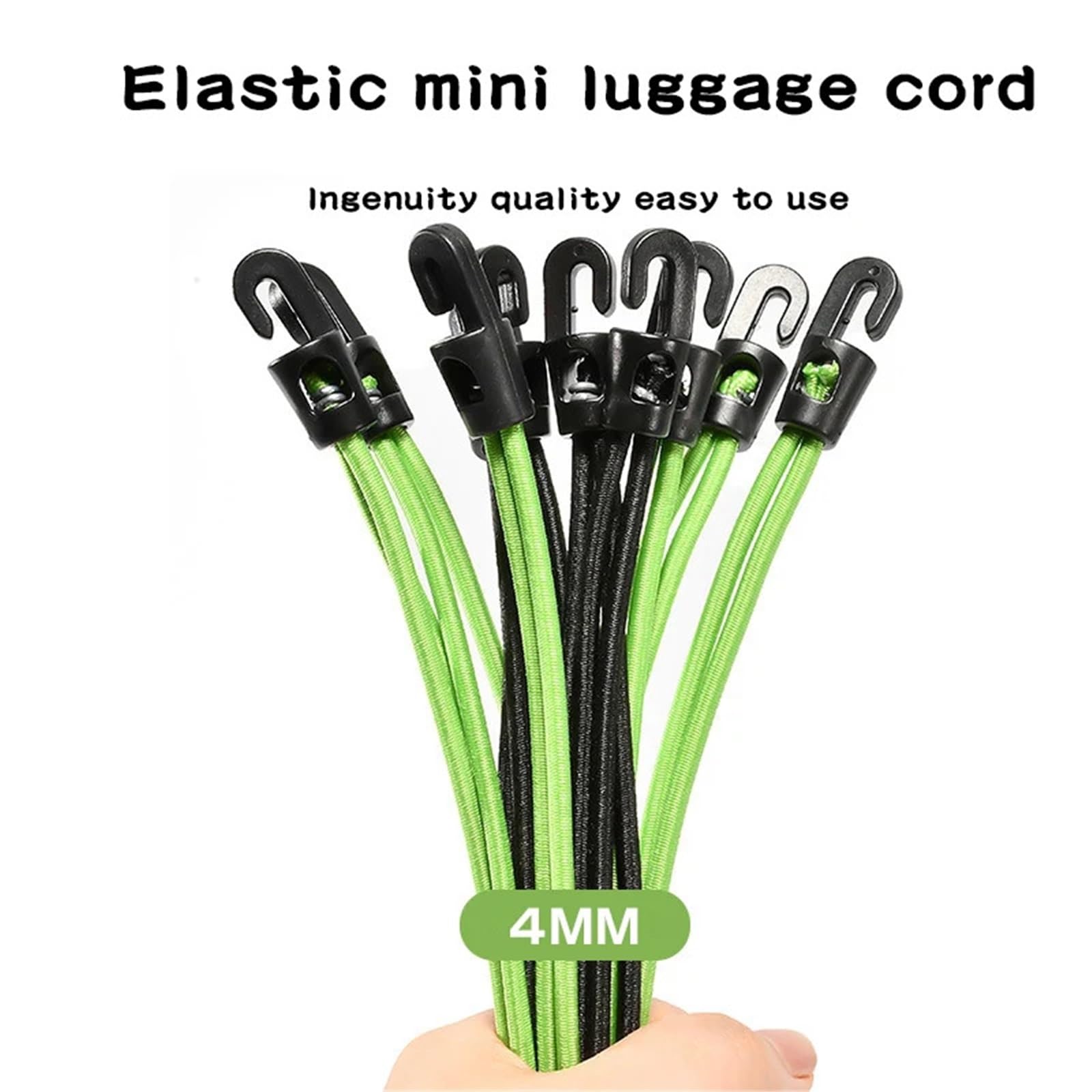 Cuerda EláStica con Gancho Juego de 5 Cuerdas elásticas for Equipaje, de Alta Elasticidad, for Bicicletas, Camping y Coches. para Asegurar El Equipaje(Color2)
